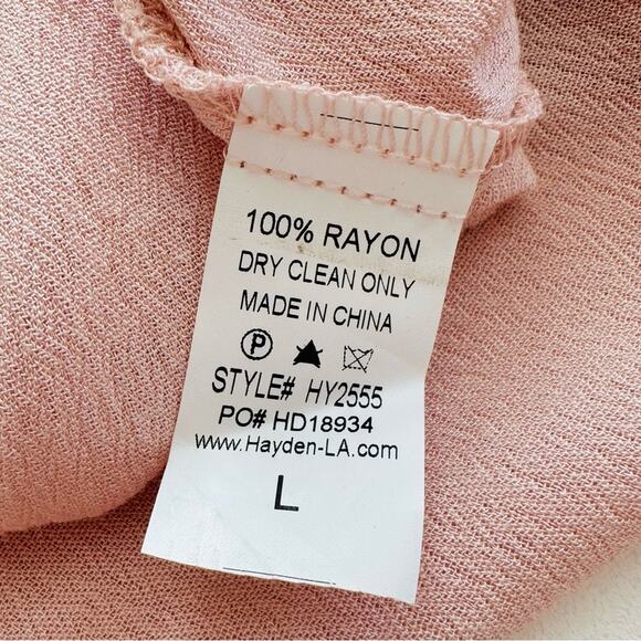 Hayden Los Angeles Top Dusty Pink Floral Embroidered Sleeveless Swing Large NEW - Picture 8 of 10